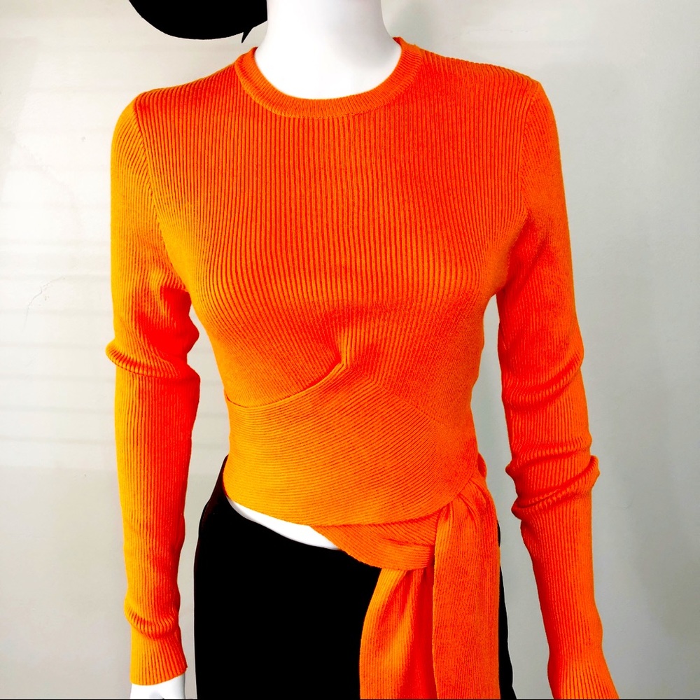 Fashion Nova Ribbed Tie Sweater